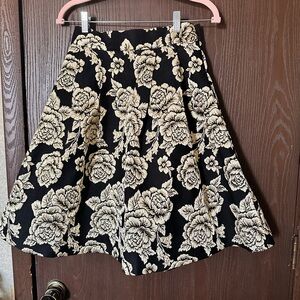 Floral Black and Gold Skirt